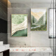 Mojy Badezimmer hängende Gemälde mit High-End-Gefühl, ohne Badezimmer Landschaft Hängende Malerei Landschaft Dekoration Gemälde über die Toilette Toilette ZSH13548-Lazy Sommerrahmen 30x40cm Leichte Luxusgoldenrahmen + Plexiglass