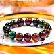 Eternal Symbol Brand Natural Crystal Brazilian 7A Black Rose Old Mine Brown Sugar Tourmaline Bracelet Women's Gift Jewelry Grade Approximately 8mm Brown Sugar Tourmaline