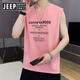 JEEP SPIRIT吉普2025夏季背心男潮流运动健身篮球汗衫坎肩无袖t恤个性纯棉上 675绿色 XL 120-135斤