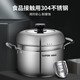 SUPOR steamer 304 stainless steel multi-bottom soup steaming multi-purpose pot double-layer gas induction cooker universal cooking pot steaming fish pot SZ24S1 one pot multi-purpose 24cm