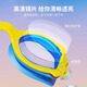 Yuke children's swimming goggles waterproof and anti-fog high-definition boys and girls large, medium and small frame swimming goggles and swimming cap set professional equipment blue and yellow swimming set (swimming goggles + PU swimming cap) with mirror box + earplugs and nose clip