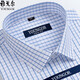 Gy Yageo New à manches courtes masculines Summer Coton Pure Coton sans fer à l'âge majeur Business Professional Plaid Blue Blue 6630 42