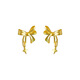 BZK gold fugitive princess bow earrings for girls 999 pure gold 2025 spring and summer new pure gold earrings 0.01g star earrings