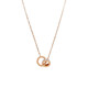 Qian Sheng Yuan Swarovski Zirconia Small waist plated 18k gold necklace AU750 women's 18K color gold double ring diamond light luxury pendant Roman numerals 18K rose gold necklace European and American style