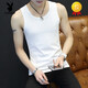 Playboy (PLAYBOY) men's summer pure cotton vest thin tight elastic fitness vest sleeveless sports T-shirt solid color base shirt 6296 black solid color M 80-100Jin Jin equals 0.5 kg