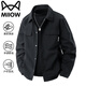 Cat Man Jacket Men's Spring and Autumn Jacket Casual Lapel Retro Workwear Versatile Business Men's Top Black XL