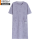 Modal 7A Antibakterielles Nachtkleid Frauen-Sommer-Brustpolster integrierter reines Baumwollkurzarm mit mittlerer Länge lässig Lose Lose Pyjama QM653 XL Brustpolster