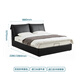 Lin's Home lit double cuir maître lit de lit de lit de lit souple dossier de dossier de lit souple haut de gamme industrie en bois atmosphérique PC835