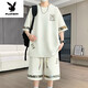 Playboy (Playboy) 2025 SOMMER SOMMER NEUER CHINA CHINAL CLASSION MEN MEN SAUS RUND HALS Kurzarm T-Shirt Shorts Zweiteiler Set [kurz.