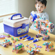 Jiaye Toolbox Juguetes para niños de 3 a 6 años Tornillo de tornillo Conjunto de cuchillo de reparación Desmontaje y ensamble la niña Taladro eléctrico DIY Set 103pcs [rosa] Bolsa