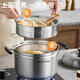 SUPOR steamer 304 stainless steel multi-bottom soup steaming multi-purpose pot double-layer gas induction cooker universal cooking pot steaming fish pot SZ24S1 one pot multi-purpose 24cm