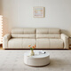 Quanyou Home Egg Roll Sofa Living Room Cream Style Furniture Household First Layer Cowhide Straight Row Genuine Leather Art Sofa Furniture