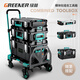 Green Forest Large Combined Stacking Hardware Toolbox Storage and Stacking Multifunctional Industrial Grade Large Capacity Set Toolbox Combination (No. 4, No. 3, No. 1)