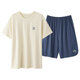 莫代尔夏季男士睡衣男情侣款女士带胸垫短袖短裤夏天凉感休闲家居服套装 01N15801女 01N15601男 XL 男- 120-140斤