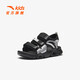 ANTA children's sandals for men and women 2025 summer new Velcro outdoor arch open toe beach shoes men's black/silver-4 30 shoe inner length 18.5cm