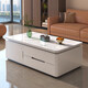 Songbaike solid wood coffee table TV cabinet combination 2026 new light luxury high-end small apartment living room home slate coffee table table 1.2 meters coffee table white with gray partition