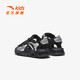 ANTA children's sandals for men and women 2025 summer new Velcro outdoor arch open toe beach shoes men's black/silver-4 30 shoe inner length 18.5cm