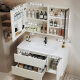 Katif Space Honeycomb Gabinete de baño de aluminio Mesa de lavado engrosado de cerámica Integrado lavado de baño Juego de gabinetes de baño de baño 81 cm con [gabinete de espejo de belleza inteligente] F701