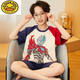 G. DUCKKIDS儿童睡衣男孩塞罗短袖2025新款夏季纯棉小宝宝男童家居服中大童薄 N679闪耀特利加【最新款】 85 8码【-102cm/30b