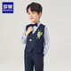 Romon children's dress, boy's suit, British style boy's birthday party suit, flower girl costume, navy blue 120