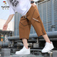 Pantalon de bois pantalons recadrés pour les jambes larges droites d'été.