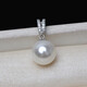Allied shell freshwater pearl pendant necklace s925 sterling silver temperament single shell bead necklace Korean women's versatile jewelry white shell beads (excluding chain) 10-10mm