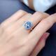 China University of Geosciences Jewelry Natural Topaz Ring Sky Blue S925 Silver Inlaid 7*9mm Gift