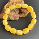 Yuzhi 1 item 1 certificate 1 shot natural Russian raw ore unoptimized beeswax bracelet amber bracelet G190 unique product 19.58 grams hand circumference 19 cm