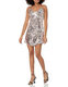 Speechless Women's Sequined Strap Party Dress Above Knee Sexy Slim Formal Occasion Silver X-Large