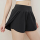 VICTORIATOURIST Sportshorts für Damen, Laufen, schnell trocknend, atmungsaktiv, Yoga, lässig, gefälschte zweiteilige Anti-Expositions-Fitnesshose, Xingyao, Schwarz, M