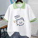 T-shirt Snoopy Pure Cotton à manches courtes pour les enfants de taille moyenne Été Parent-Child Girls 2025 Nouveau col polo