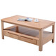 Beech all solid wood double-layer coffee table Kung Fu tea table Chinese style living room pure log rectangular corner side table Dream No. 2 coffee table 13570 fully painted all beech four-button assembly