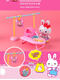 Yiyan Pink Rabbit Washing Machine Cash Register Refrigerator Happy Shopping Cart Little Rabbit Simulation Play House Toy Set Pink Rabbit Baking Bread YY17081