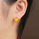 Little Silversmith S925 Silver Beeswax Earrings for Women Chinese Style Egg Face Earrings New Chinese Style Retro Ear Jewelry Chinese Valentine's Day Gift