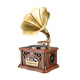 HUIYIZHIYIN retro gramophone speaker all-in-one music player large speaker high-end small audio ornaments vinyl record player green rechargeable dual-purpose rotating turntable (free U disk)