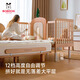 Babu Dou Rainbow Spliced Bed Baby Bed Solid Wood Bedside Bed High Guardrail Side Lift Baby Bed Extra Wide Bed Bed+10cm Air Mattress 190*80cm