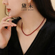 Demi Fengqiuhuang faceted ruby necklace plain chain 18K gold clavicle chain short choker necklace for girlfriend as a gift