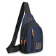 Chest bag men's crossbody bag outdoor travel sports bag fitness running Oxford cloth waterproof chest shoulder bag black