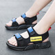 Boys Sandals Summer New Children's Sports Anti-Slip Beach Shoes Medium and Large Boys Soft Bottom Sandals Summer Style TX155 Black Red 34