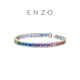 Chow Tai Fook ENZO Rainbow Series 18K Gold Colorful Gemstone Diamond Bracelet Girl Birthday Gift EZV1835 17.5cm