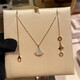 Yadige diva fan necklace for women 18K gold white mother-of-pearl edge diamond rose gold carnelian pendant clavicle chain white edge diamond