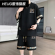 HEUG凌越男装店2025夏季大码休闲运动套装男士百搭两件套 白色(YYW6195) XL (130-150斤)