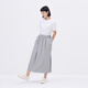 MUJI IDEE Women's Plain Pleated Skirt Skirt Women's Skirt 25 Years Summer Pure Cotton GA47CC5S Smoked Green One Size (165/72A)