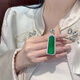 LAST KISS new Chinese style chalcedony Wu Shi brand pendant necklace for women 2025 new trendy 925 silver green sweater chain for birthday gift mini Wu Shi brand necklace