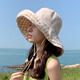 Woodpecker (TUCANO) double-sided plaid fisherman hat for women, spring and summer foldable sun visor, large brim sun hat to cover face, Korean version, trendy, khaki, double-sided (55-60cm)