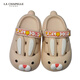 LA CHAPELLE HOMME boys and girls baby indoor and outdoor non-slip soft bottom hole shoes toe beach slippers 10 beige 22