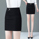 S.SOFEA high waist short skirt makes you look slim and versatile professional black black 9906 2XL 120-130Jin [Jin equals 0.5 kg]