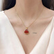 Man Fuxiang 18K gold mini skirt pendant au750 color gold rose gold gold necklace clavicle chain birthday gift for girlfriend 18K gold rose gold (single pendant) 16mm white mother-of-pearl