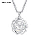 Miss JuJu pt950 platinum rose flower pendant women's fashionable platinum flower necklace for girlfriend, pendant weighs 2.1-2.3 grams + delivery silver chain