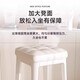 Stool Nordic light luxury dining stool household thickened soft bag square stool stackable portable spare stool dressing table makeup stool off-white stool surface-white legs